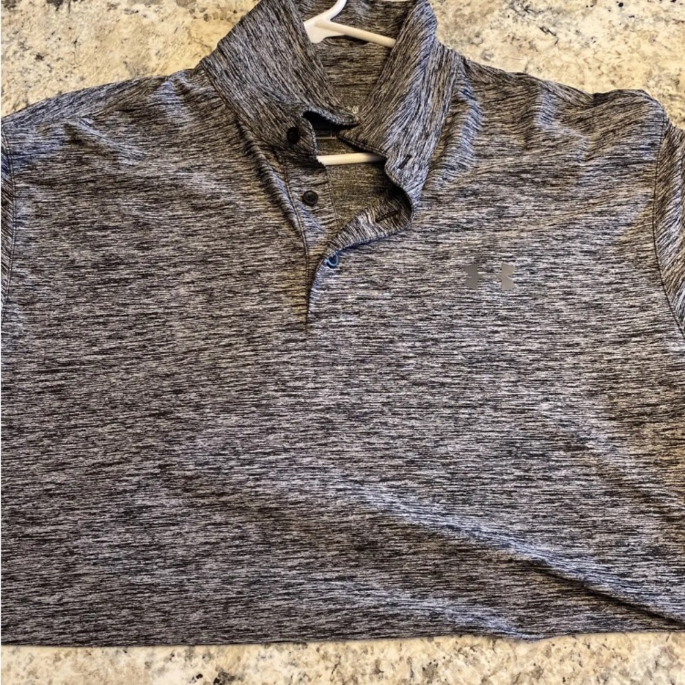 UNDER ARMOUR GOLF MEN'S ELEVATED HEATHER POLO SHIRT SZ XL